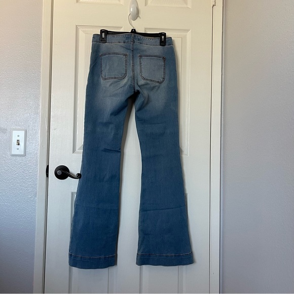 Vintage Y2K Forever 21 Lace Up Low Rise Wide Leg Premium Denim Jeans Size 26 - Picture 5 of 8